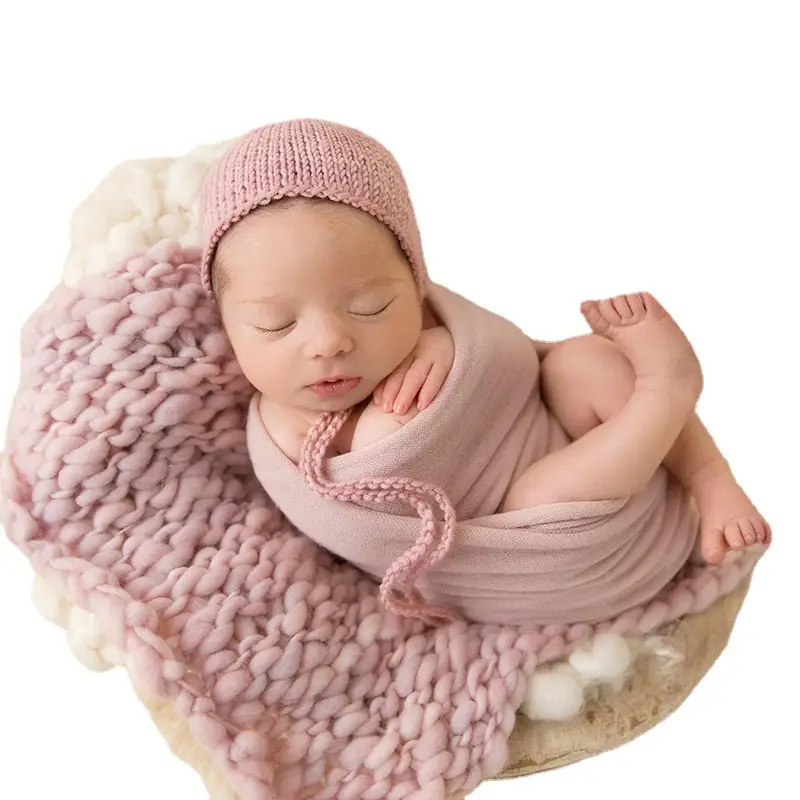 Newborn Baby Photo Blanket Pink Soft Cloth