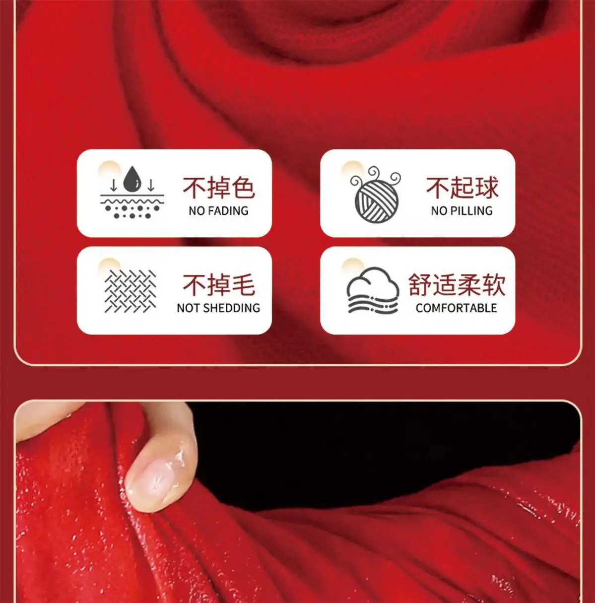 Big Red Imitation Cashmere Scarf for Women — feature 10