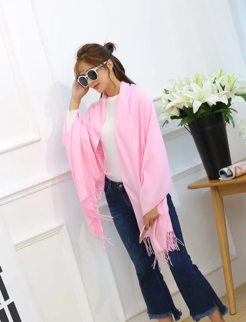 Big Red Imitation Cashmere Scarf for Women — feature 14