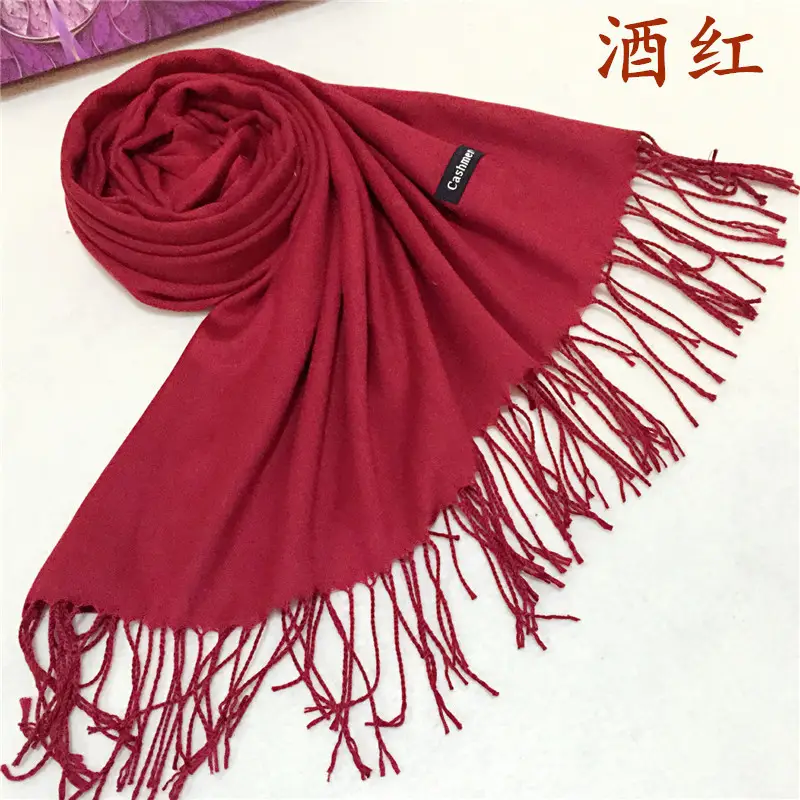 Big Red Imitation Cashmere Scarf for Women - Image 2