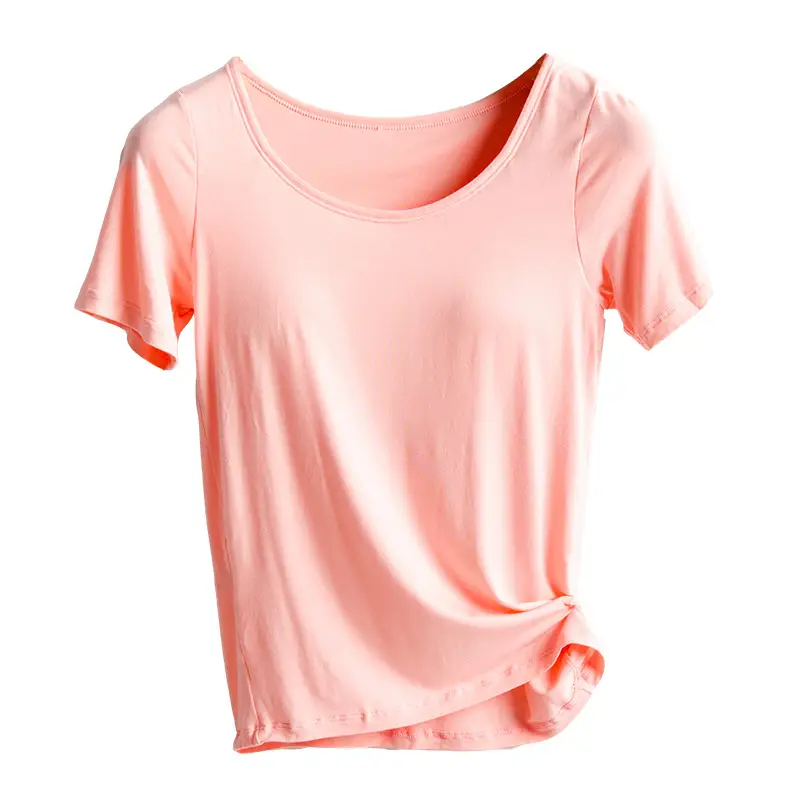 Women's Cream Non-Steel Ring Camisole Bra Cup with Chest Pad - Image 2