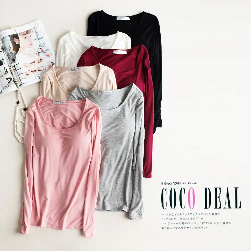 Women's Pink Modal Slim Fit Top with Chest Pad Large - Image 7