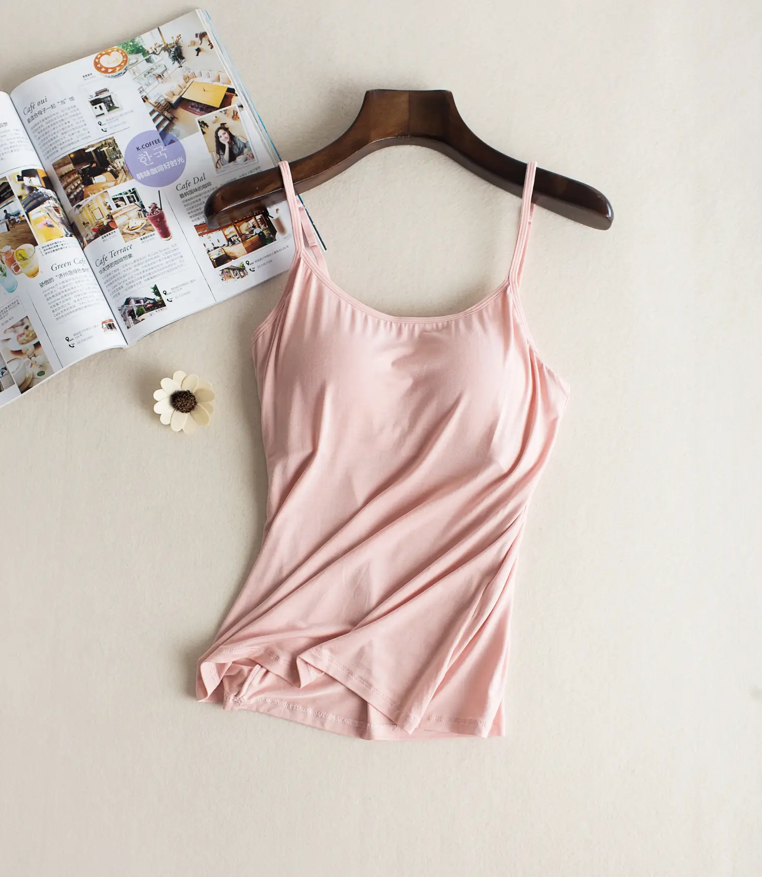 Women's Pink Camisole with Chest Pad & Back Support - Image 2