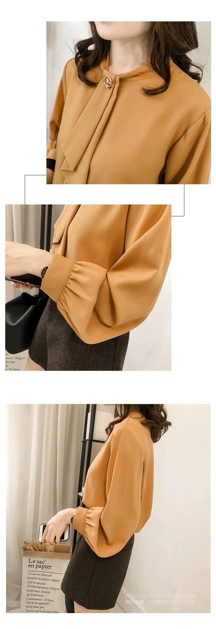 2026 Women's Chiffon Blouse with Loose Lantern Sleeve — feature 12