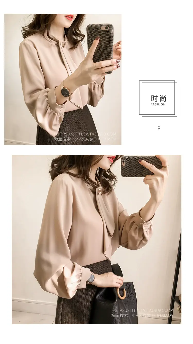 2026 Women's Chiffon Blouse with Loose Lantern Sleeve — feature 14