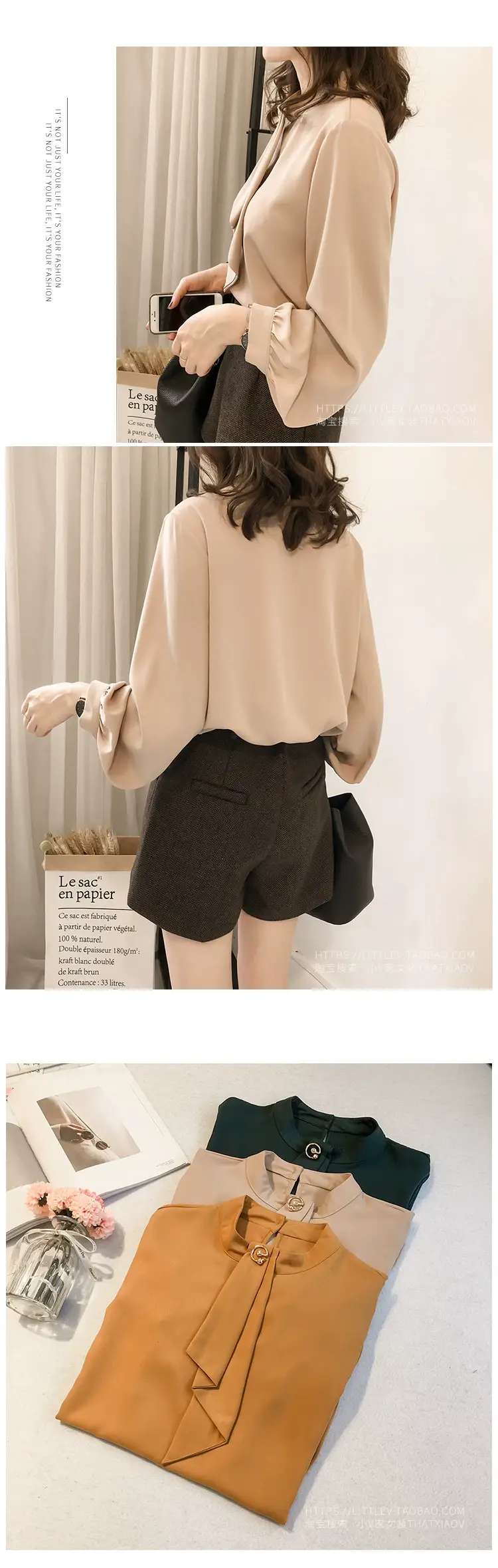 2026 Women's Chiffon Blouse with Loose Lantern Sleeve — feature 16