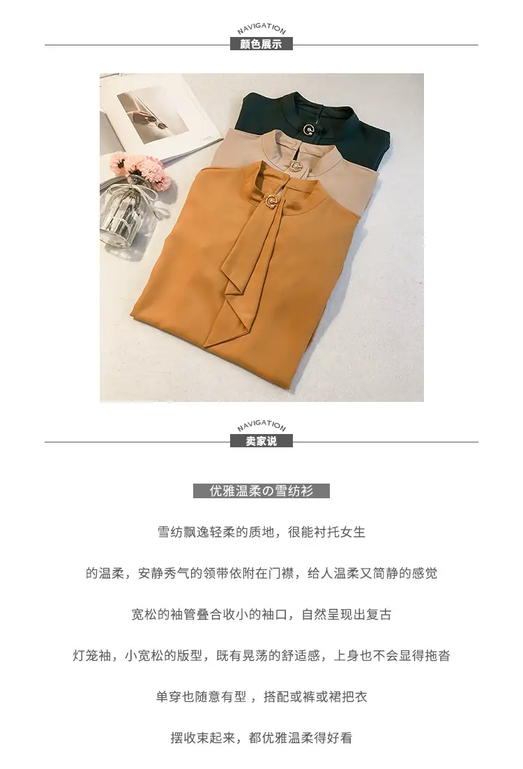 2026 Women's Chiffon Blouse with Loose Lantern Sleeve — feature 2