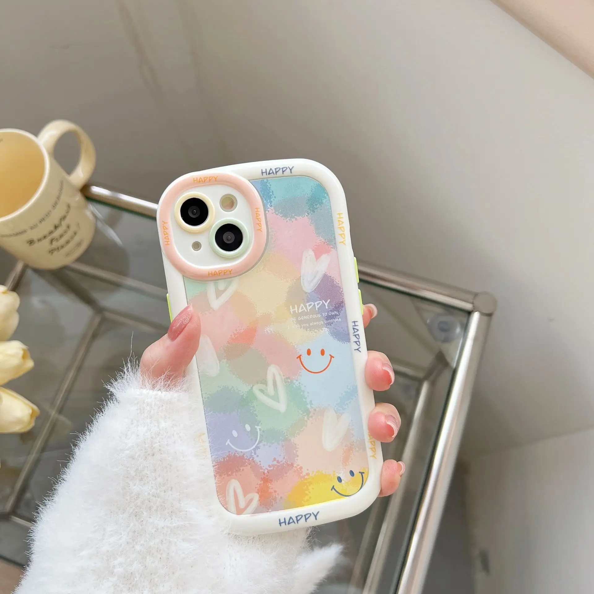 Cute Cartoon Smiley iPhone Case 16" Full Cover - Image 2