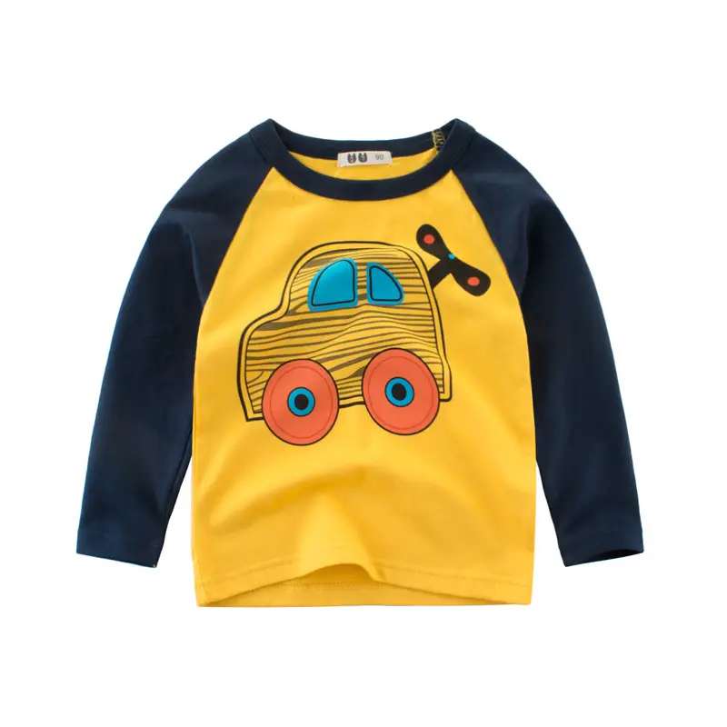 Kids Korean Long Sleeve T-Shirt Blue Grey - Image 4