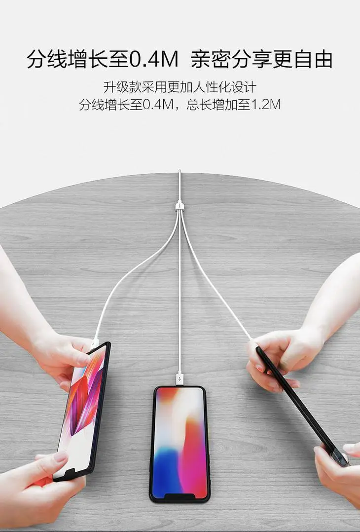 Pinsheng Three-In-One Multi-Head Charger Cable for Apple & Android โ feature 3