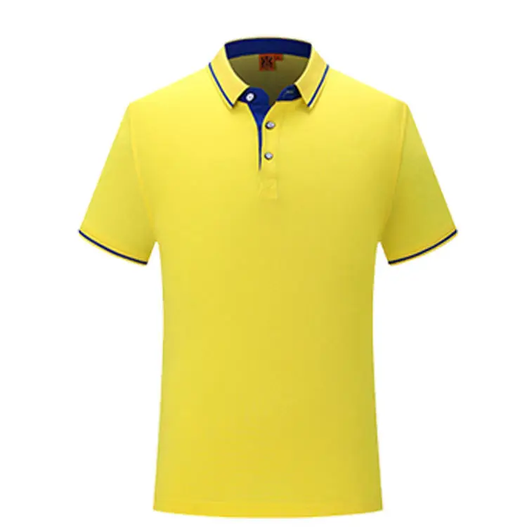 Yellow Polyester Cotton Polo Shirt with Print - Image 4