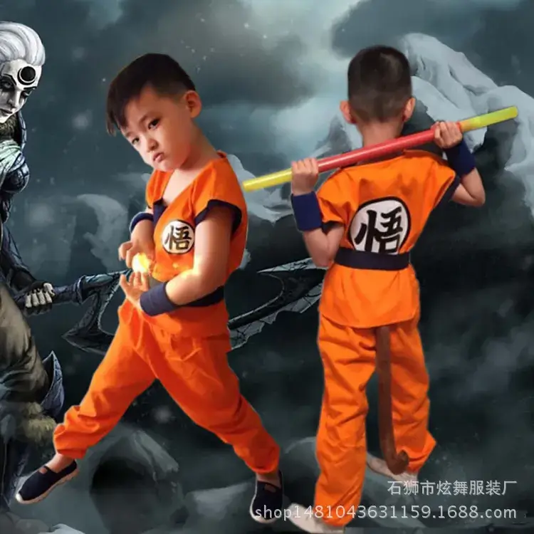 Halloween Dragon Ball Monkey King Kids Orange Suit - Image 4