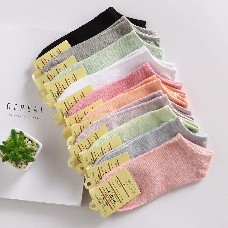Candy color Women's Boat socks women's socks color cotton women's socks solid color women's socks invisible gift socks wholesale