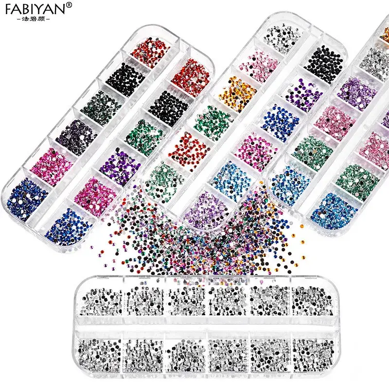 12 Color Acrylic Rhinestone Nail Art Set - Image 4