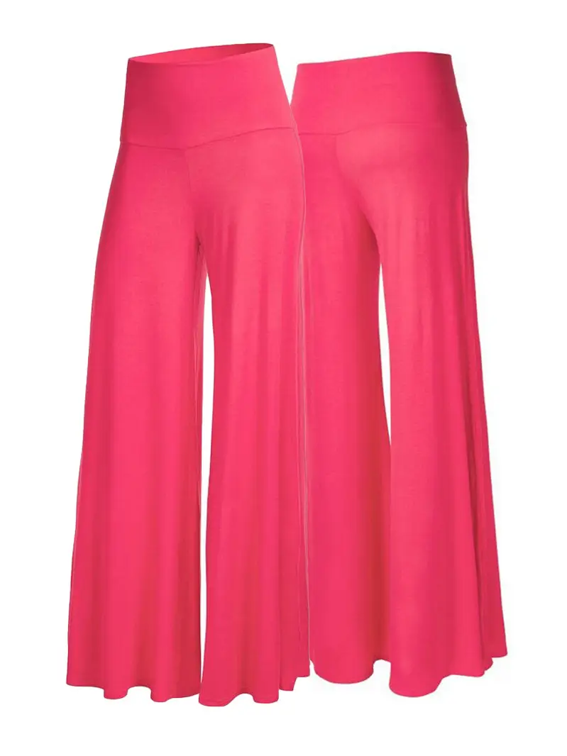 White Wide Leg High Waist Pants for Women - Image 11