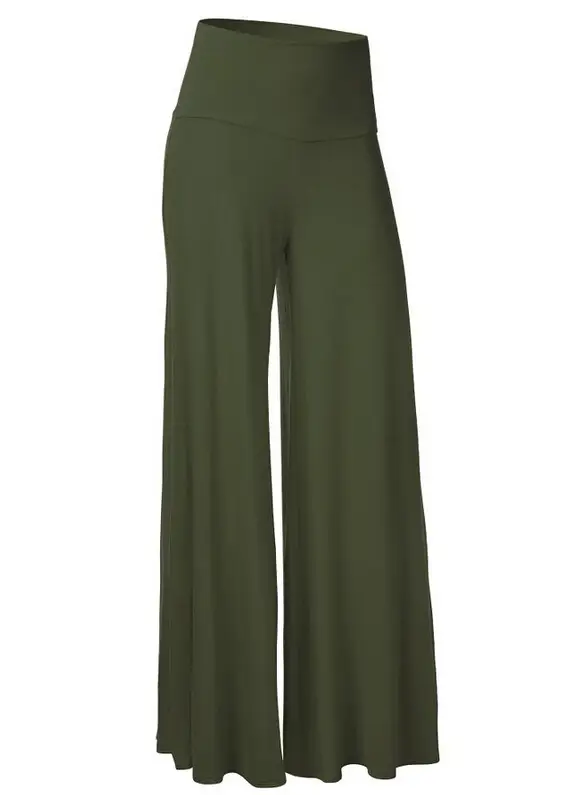 White Wide Leg High Waist Pants for Women - Image 8