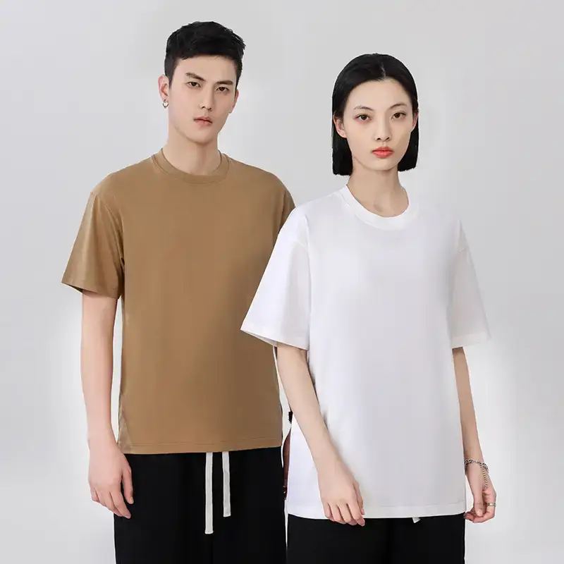 Heavy Cotton Crewneck Work Clothes Culture Shirt Printed Logo Men's and Women's Class Clothes Customized Advertising Shirt T-shirt Customized — feature 1