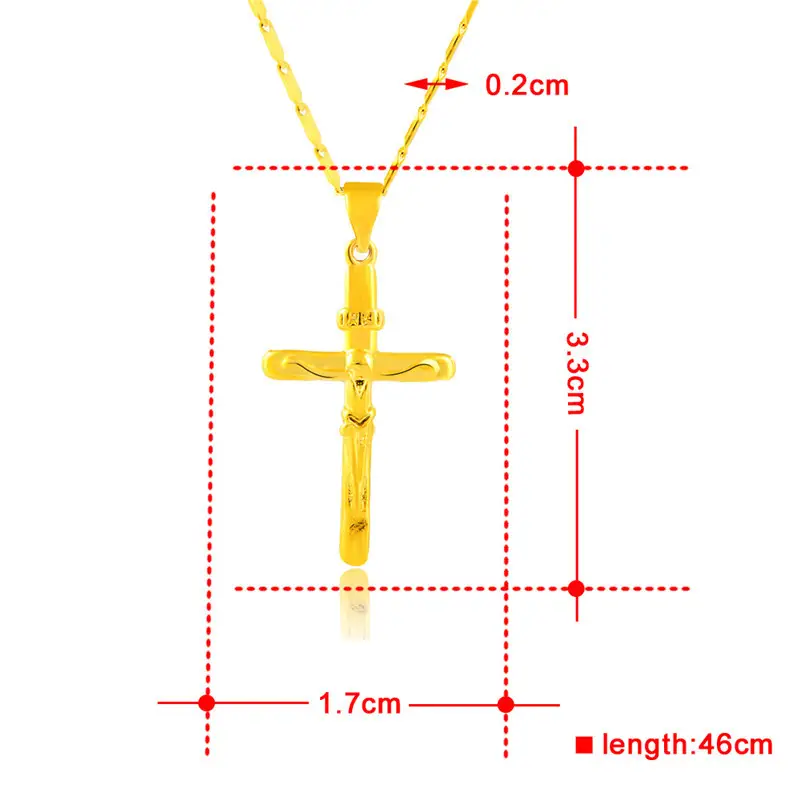 Gold Cross Necklace with Anti-Allergy Chain - Image 4