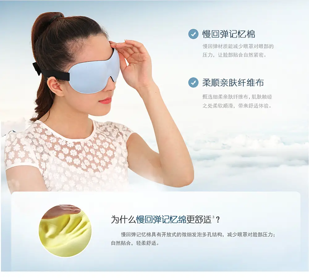 3D Slow Rebound Eye Mask Grey Memory Foam — feature 6