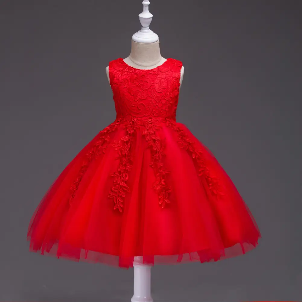 Purple Lace Fluffy Girls Dress for Girls - Image 3