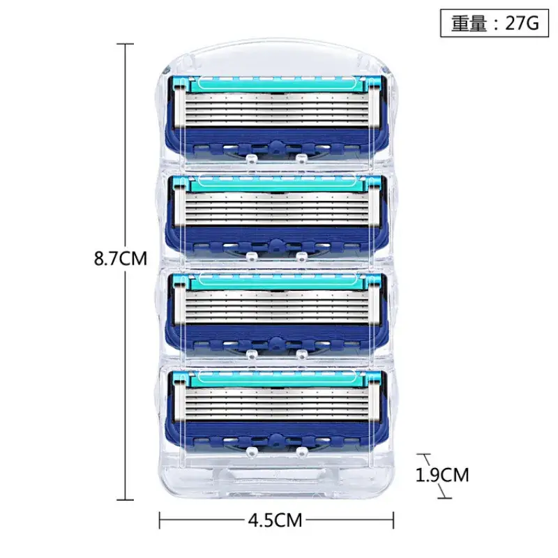5-Layer Manual Men's Razor Blades Pack of 4 - Image 4