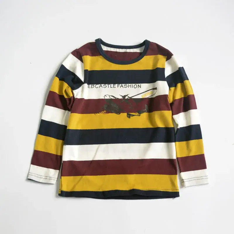Kids Striped T-Shirt Large Boys Korean Base 703 - Image 6
