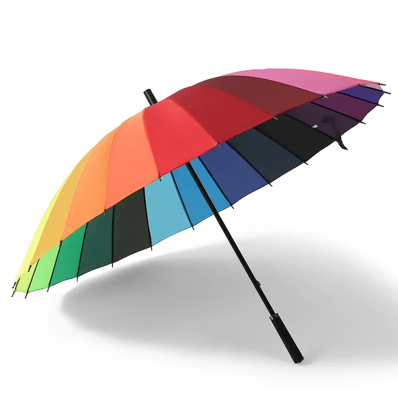 Oversized Black Umbrella for Men Women 24 Bone Handle