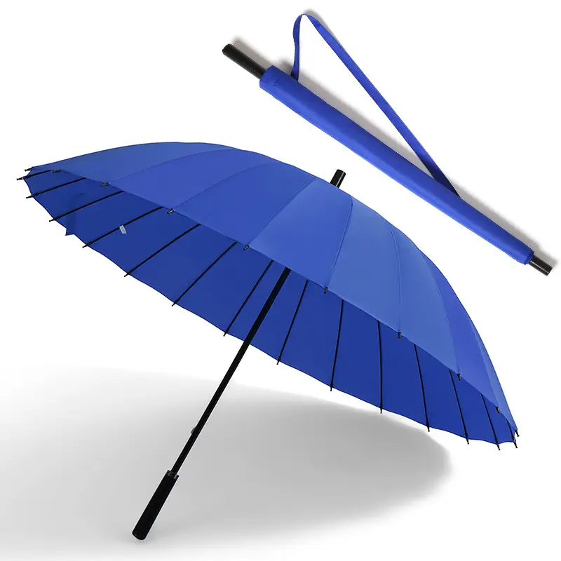 Oversized Black Umbrella for Men Women 24 Bone Handle