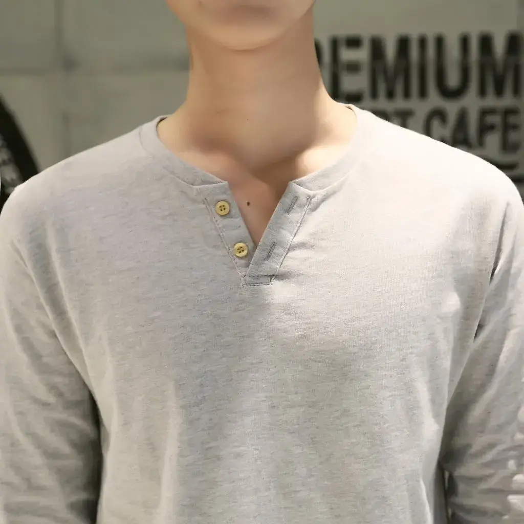 Men Long-Sleeved Red Cotton T-Shirt — feature 16