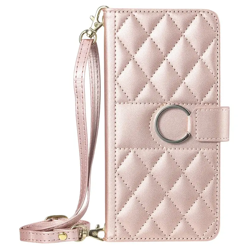 Black Quilted Crossbody Phone Case with Chain Strap - Image 2