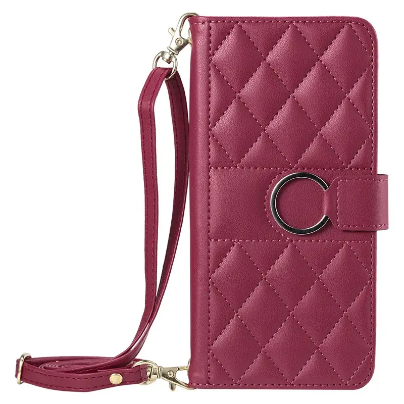 Black Quilted Crossbody Phone Case with Chain Strap - Image 4