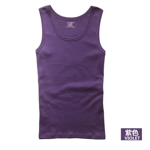 Men's Sleeveless Vest Purple Slim Fit Army Green