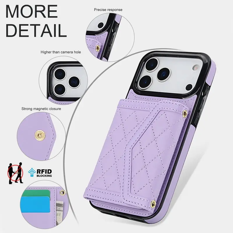 Red Foldable Phone Leather Case for iPhone 17 Pro Max