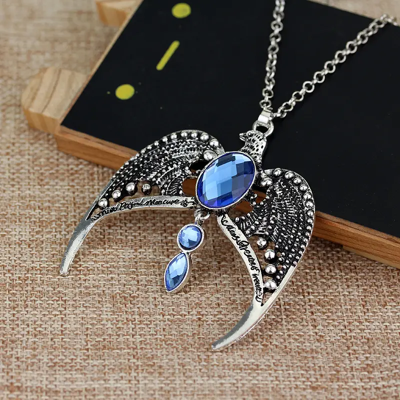 Lost Crown Pendant Necklace with Blue Stones