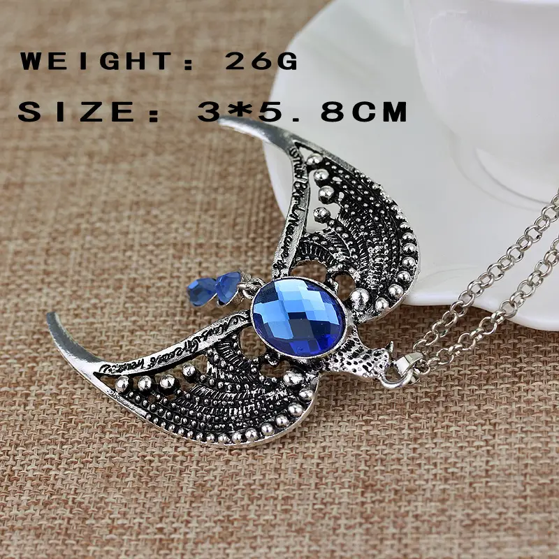 Lost Crown Pendant Necklace with Blue Stones