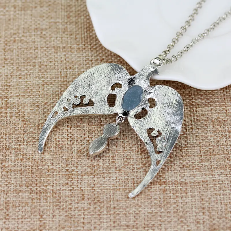 Lost Crown Pendant Necklace with Blue Stones