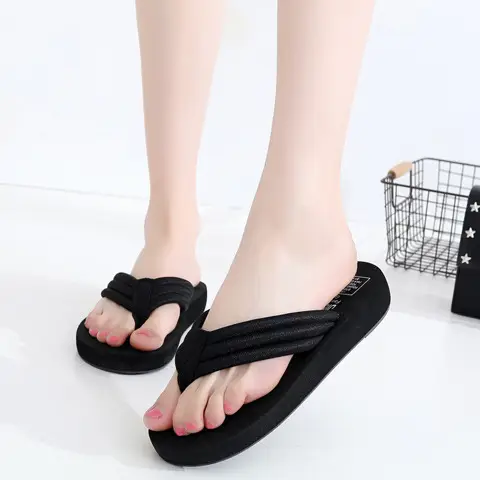 Women Pink Wedge Slippers Summer