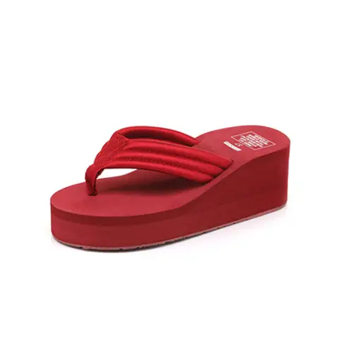 Women Pink Wedge Slippers Summer