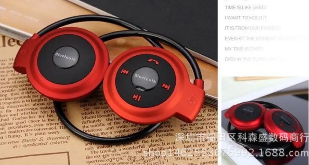 Mini Bluetooth Headset Red Sports Stereo Ear Hook MP3 - Image 5
