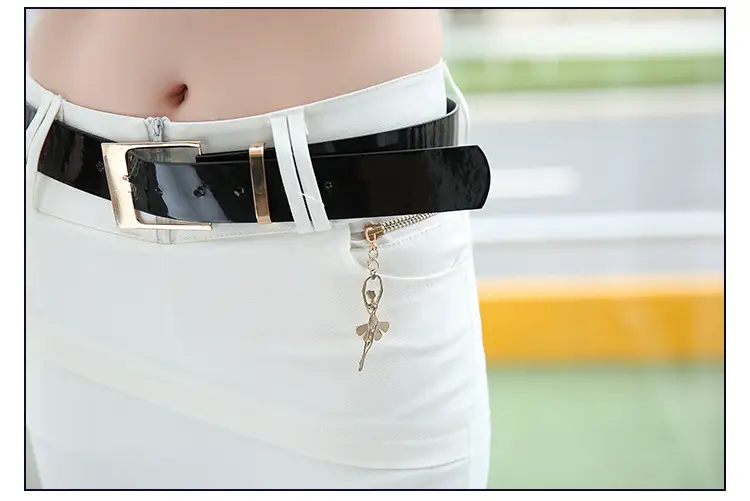 Korean Style White Slimming Mini Skirt with Belt — feature 36