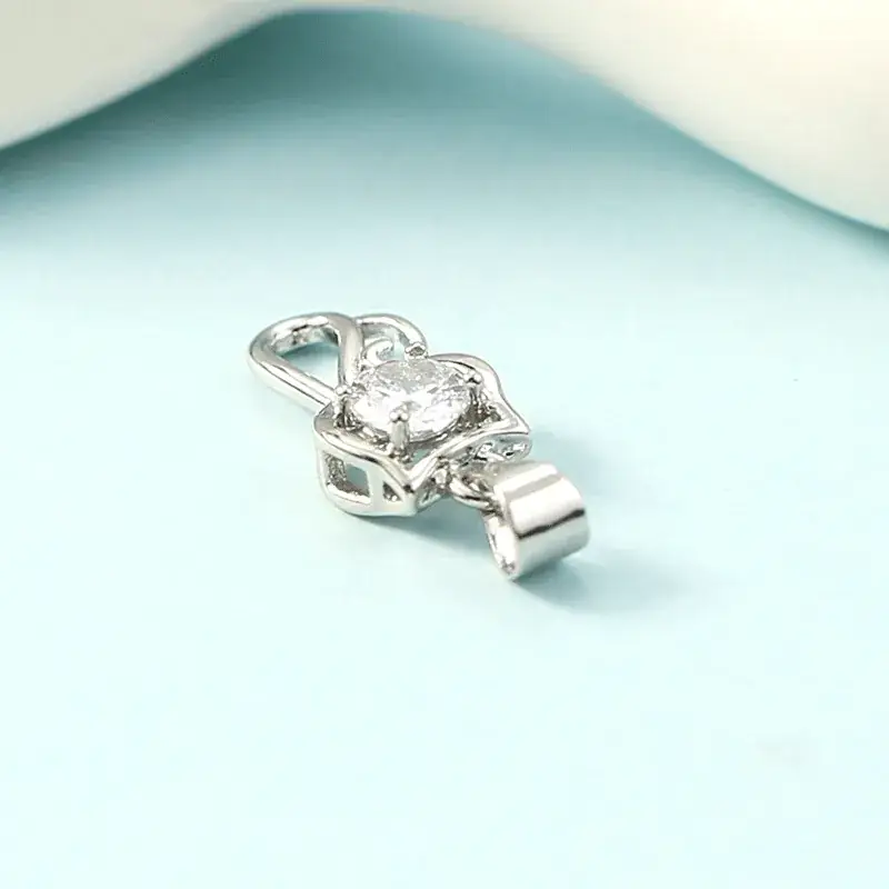 Kitten Diamond Necklace Silver Women's Pendant - Image 4