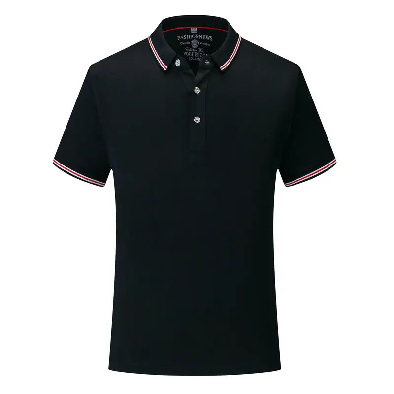 Men White Polo T-Shirt with Red Trim - Image 3