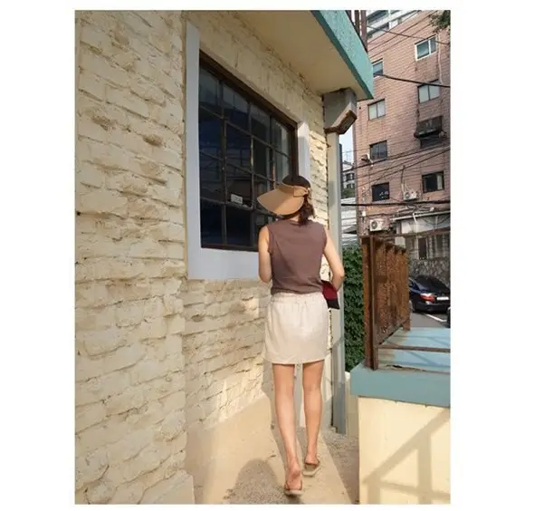 Korean Style Slim Fit Linen Short Skirt for Women — feature 7