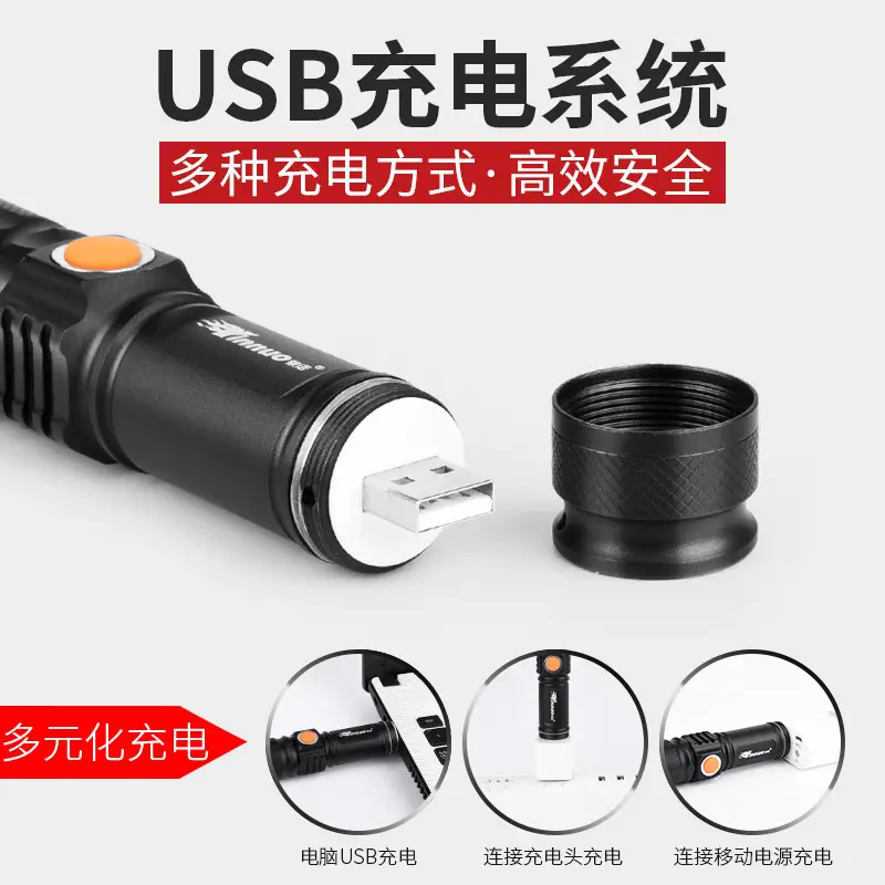 Yinnuo USB Rechargeable LED Flashlight 94G - Image 3