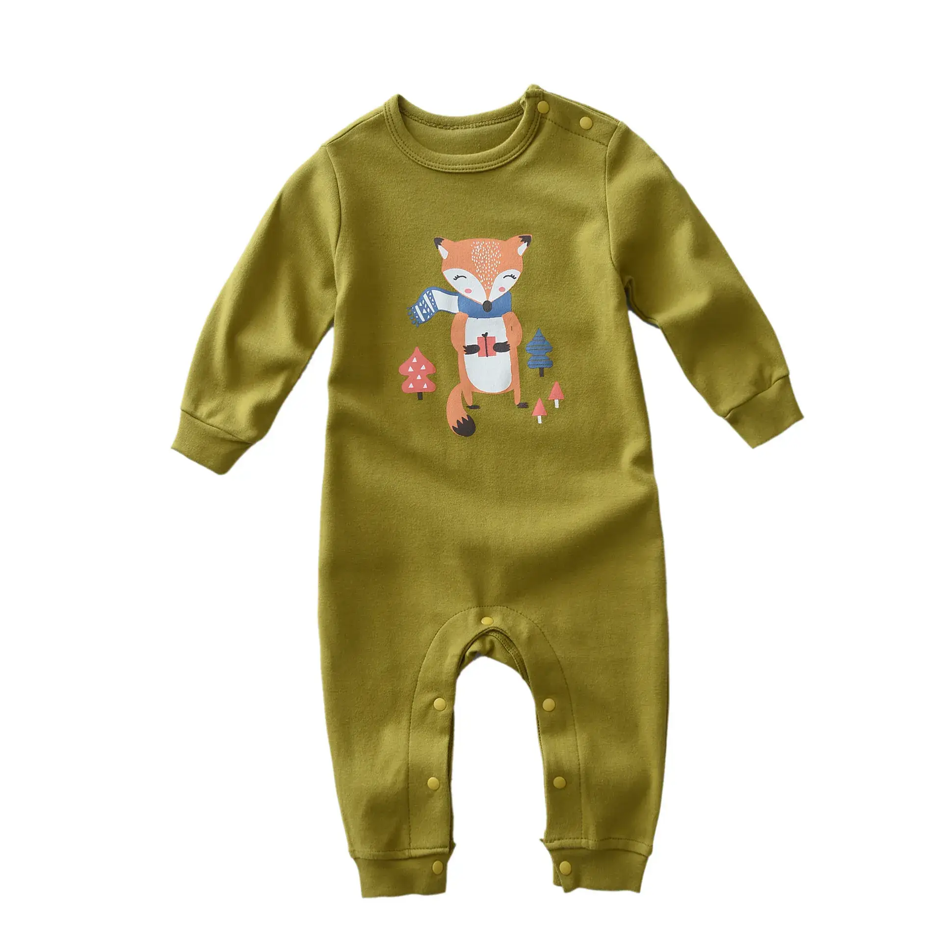 Baby Cotton Jumpsuit Yellow Cartoon Infant Romper - Image 4