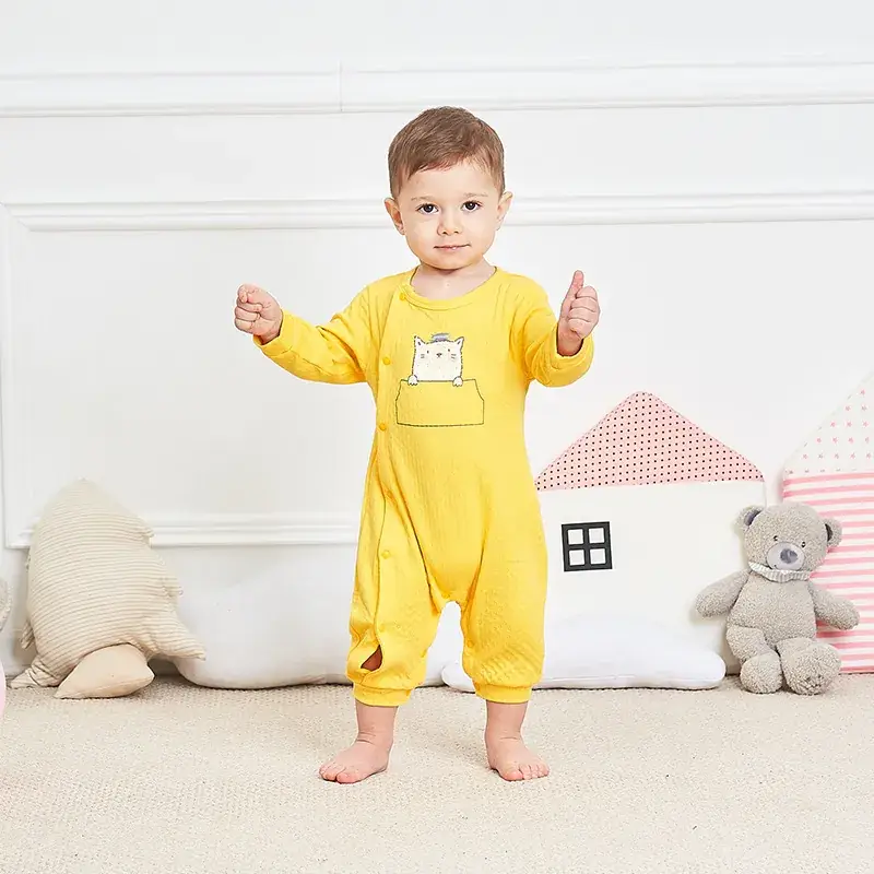 Baby Cotton Jumpsuit Yellow Cartoon Infant Romper - Image 11