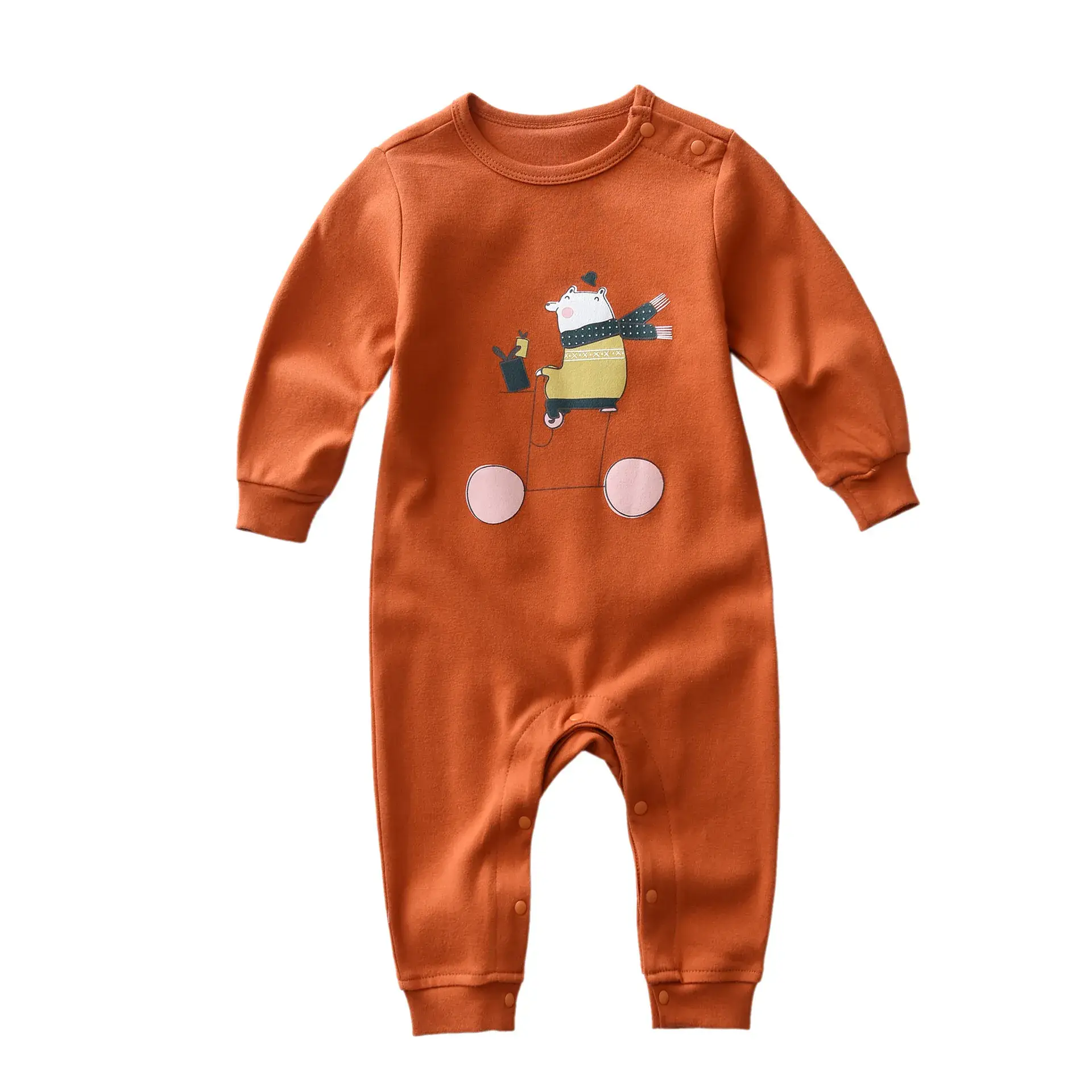 Baby Cotton Jumpsuit Yellow Cartoon Infant Romper - Image 2