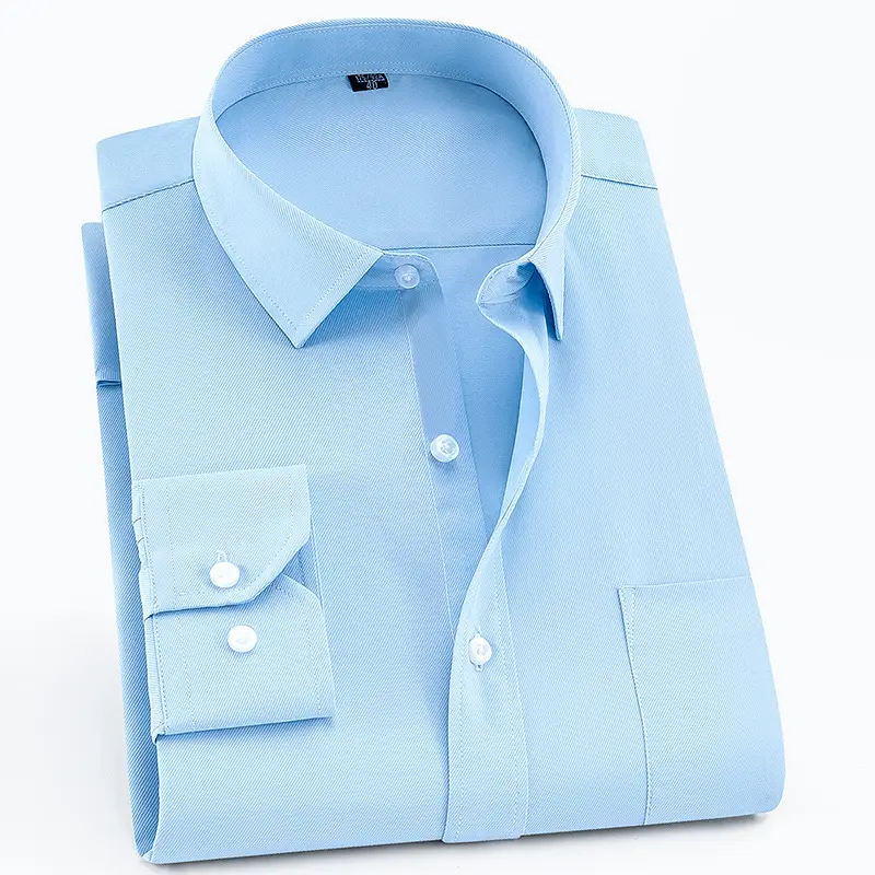Plus Size Men White Slim Fit Shirt with Embroidered Logo