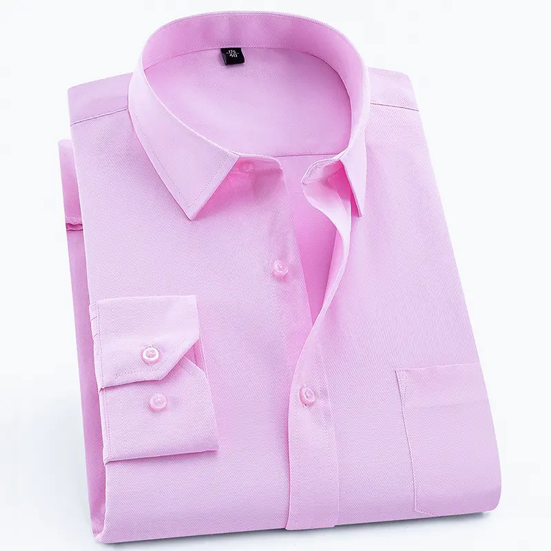 Plus Size Men White Slim Fit Shirt with Embroidered Logo