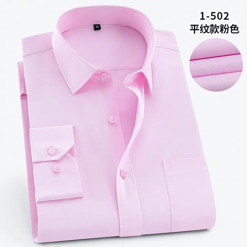 Plus Size Men White Slim Fit Shirt with Embroidered Logo